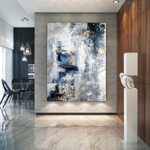 Load image into Gallery viewer, Blue White Large Palette Knife Abstract Painting Modern Canvas Art Yp109