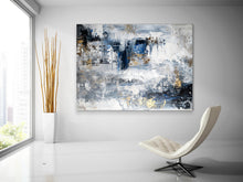 Load image into Gallery viewer, Blue White Large Palette Knife Abstract Painting Modern Canvas Art Yp109