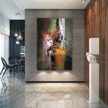 Load image into Gallery viewer, Brown Red Yellow Abstract Painting Large Art on Canvas Fp063