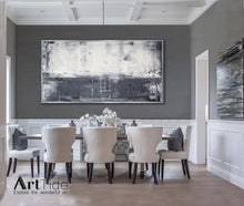 Load image into Gallery viewer, Grey White Abstract Painting Extra Large Horizon Art Ap032