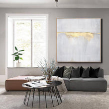 Load image into Gallery viewer, Beige Painting Gold Painting Abstract Painting,Sunrise Landscape Painting Bp074