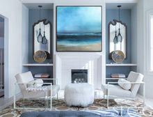 Load image into Gallery viewer, Original Sea Level Blue Oil Painting Light Blue Sky Oil Painting Dp132