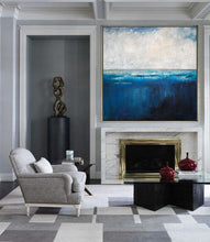 Load image into Gallery viewer, Deep Blue Sea Level Painting Ocean Canvas Painting Large Abstract Art