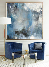 Load image into Gallery viewer, Blue White Abstract Painting,Large Cloud Canvas Oil Painting,Living Room Art Bl009