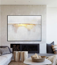 Load image into Gallery viewer, Sunrise Landscape Painting Beige Gold Painting Abstract Painting Dp121