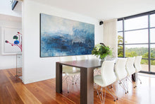 Load image into Gallery viewer, Blue White Abstract Painting,Abstract Painting Large Works of Art Dp123