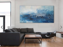 Load image into Gallery viewer, Blue White Abstract Painting,Abstract Painting Large Works of Art Dp123