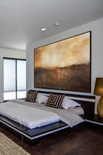 Load image into Gallery viewer, Orange Abstract Painting Large Sky Landscape Painting Brown Painting Dp131