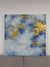 Load image into Gallery viewer, Large White Gold Abstract Art Oil Painting On Canvas Office Decor Dp117