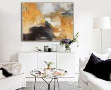 Load image into Gallery viewer, Original Pop Art for Sale Beige Yellow Abstract Painting Canvas Art Dp123