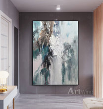 Load image into Gallery viewer, Cyan Green Abstract Painting Artwork Living Room Decor Dp077