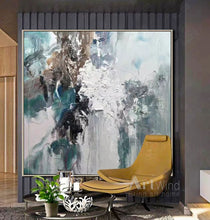 Load image into Gallery viewer, Cyan Green Abstract Painting Artwork Living Room Decor Dp077