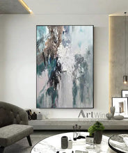 Load image into Gallery viewer, Cyan Green Abstract Painting Artwork Living Room Decor Dp077