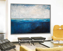 Load image into Gallery viewer, Deep Blue Sea Level Painting,Large Abstract Art Living Room Art BG001
