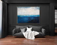 Load image into Gallery viewer, Deep Blue Sea Level Painting,Large Abstract Art Living Room Art BG001