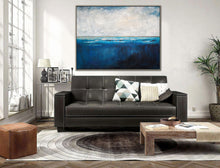 Load image into Gallery viewer, Deep Blue Sea Level Painting,Large Abstract Art Living Room Art BG001