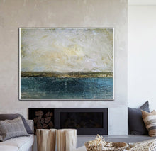 Load image into Gallery viewer, Abstract Art Sky Painting BeigeGold Painting Office Decor Dp119