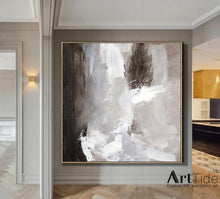 Load image into Gallery viewer, Brown Painting Gray And White Abstract Painting Dine Room Wall Art Ap011