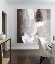 Load image into Gallery viewer, Brown Painting Gray And White Abstract Painting Dine Room Wall Art Ap011