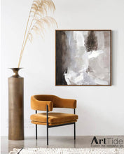 Load image into Gallery viewer, Brown Painting Gray And White Abstract Painting Dine Room Wall Art Ap011