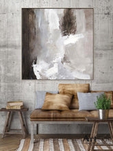 Load image into Gallery viewer, Brown Painting Gray And White Abstract Painting Dine Room Wall Art Ap011