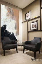 Load image into Gallery viewer, Oversize Painting Black And White Abstract Painting Orange Painting Ap007