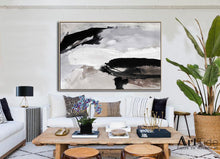 Load image into Gallery viewer, Grey Black White Abstract Painting For Living Room Beige Brown Painting Qp090