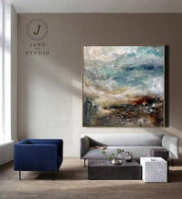 Load image into Gallery viewer, Beach Texture Painting,Original Sea Abstract Oil Painting Qp057