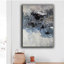 Load image into Gallery viewer, Gray Blue White Abstract Painting Contemporary Wall Art Op100