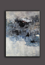 Load image into Gallery viewer, Gray Blue White Abstract Painting Contemporary Wall Art Op100