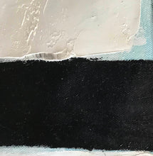 Load image into Gallery viewer, Black White Painting Light Blue Oversized Canvas Painting Yp064