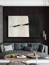 Load image into Gallery viewer, Black and White Abstract Painting Rich Textured Wall Art on Canvas Yp007