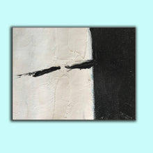 Load image into Gallery viewer, Black and White Abstract Painting Rich Textured Wall Art on Canvas Yp007