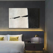 Load image into Gallery viewer, Black and White Abstract Painting Rich Textured Wall Art on Canvas Yp007