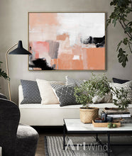 Load image into Gallery viewer, Colorful Painting Gray White Orange Abstract Canvas Art Dp075