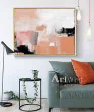 Load image into Gallery viewer, Colorful Painting Gray White Orange Abstract Canvas Art Dp075