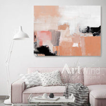 Load image into Gallery viewer, Colorful Painting Gray White Orange Abstract Canvas Art Dp075
