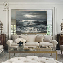 Load image into Gallery viewer, Large Sky And Sea Painting Marine Sunrise Landscape Painting Qp063