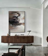 Load image into Gallery viewer, Black Grey Brown Abstract Painting Minimalist Art Dp124