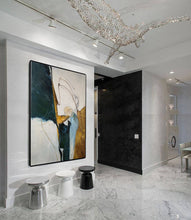 Load image into Gallery viewer, Large Abstract Canvas Art Beige Painting Green Painting Bp076