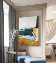 Load image into Gallery viewer, Beige Green Abstract Painting Oversized Artwork for Walls Bp089