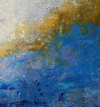 Load image into Gallery viewer, Blue White Gold Original Abstract Painting Modern Canvas Art Op098