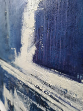 Load image into Gallery viewer, Deep Blue Abstract Painting White Abstract Art Large Wall Painting Np041