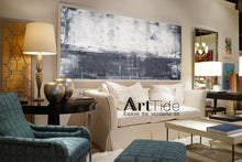 Load image into Gallery viewer, Grey White Abstract Painting Extra Large Horizon Art Ap032