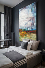 Load image into Gallery viewer, Yellow White Red Abstract Painting Original Artwork Yp039