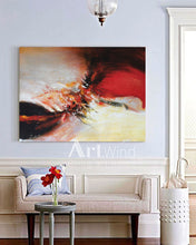 Load image into Gallery viewer, Original Large Red White Abstract Painting Living Room Dining Room Dp054