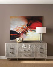 Load image into Gallery viewer, Original Large Red White Abstract Painting Living Room Dining Room Dp054