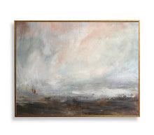 Load image into Gallery viewer, Gray White Coastal Landscape Abstract Canvas Painting Np004