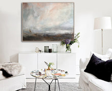 Load image into Gallery viewer, Gray White Coastal Landscape Abstract Canvas Painting Np004