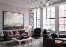 Load image into Gallery viewer, Gray White Coastal Landscape Abstract Canvas Painting Np004